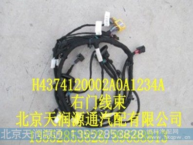 H4374120002A0A1234A,右门线束,北京天润源通汽配有限公司 北京天韵元通欧曼配件销售中心