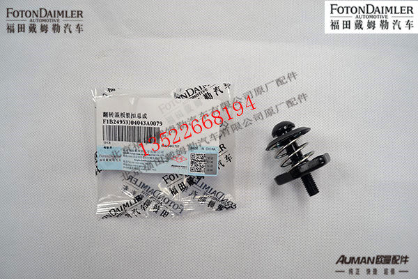 F1B249553104043,翻转盖板锁扣总成,北京源盛欧曼汽车配件有限公司