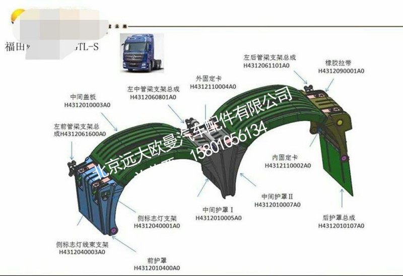 ,H4挡泥板,北京远大欧曼汽车配件有限公司