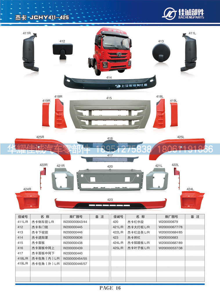 W200000679,红岩杰卡保险杠中段,丹阳市华耀佳诚汽车零部件有限公司