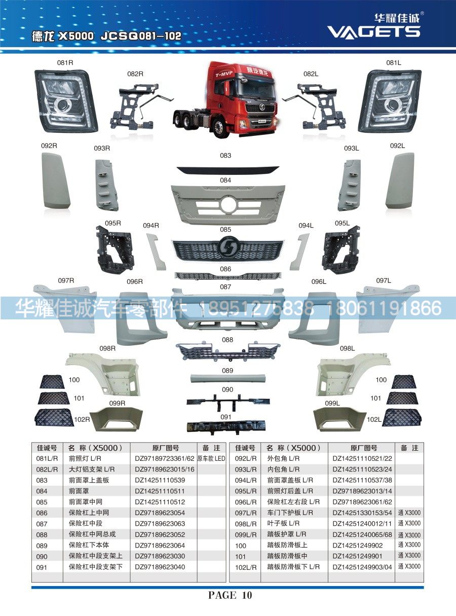 新X5000 保险杠中段DZ97189623063/DZ97189623063