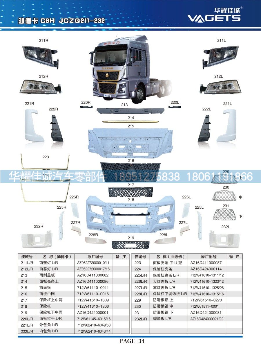 新汕德卡C9H 大灯盖板712W41610-1323/712W41610-1323