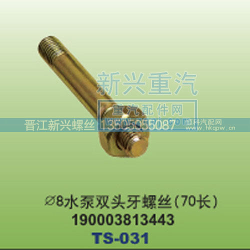 ￠8水泵双头牙螺丝70长