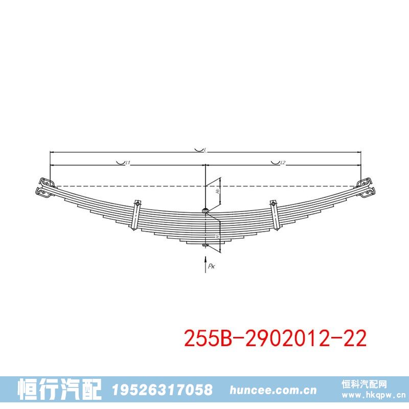 255B-2902012-22,钢板弹簧总成,河南恒行机械设备有限公司