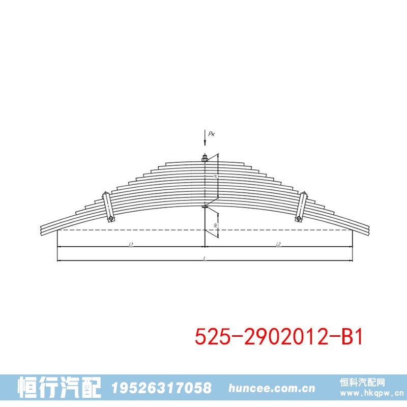 525-2902012-B1,钢板弹簧总成,河南恒行机械设备有限公司