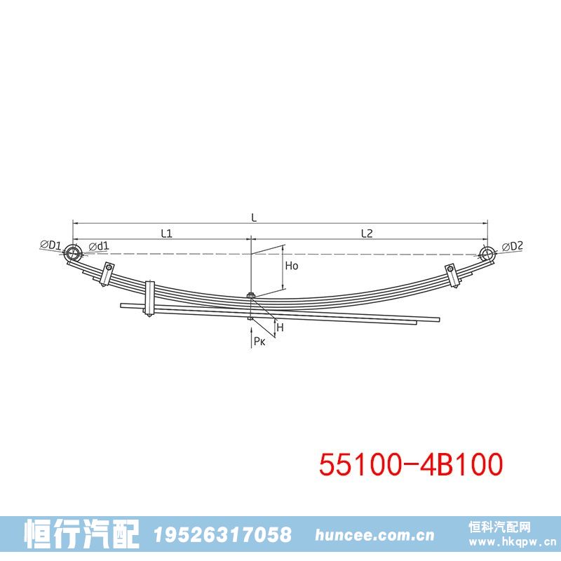 HYUNDAI车型钢板弹簧总成 55100-4B100/55100-4B100