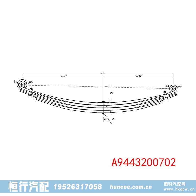 A9443200702,钢板弹簧总成,河南恒行机械设备有限公司