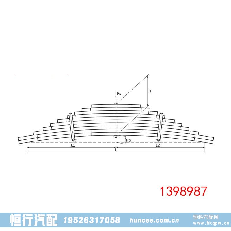 斯堪尼亚SCANIA车型底盘悬架叶片弹簧 1398987/1398987