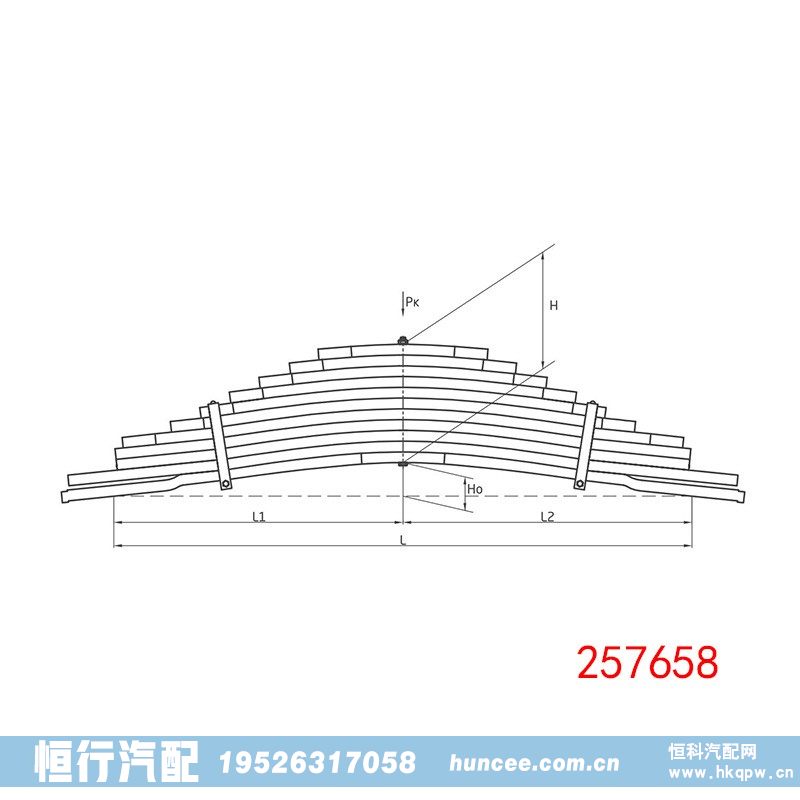 VOLVO、RENAULT KERAX 车型叶片弹簧 257658/257658