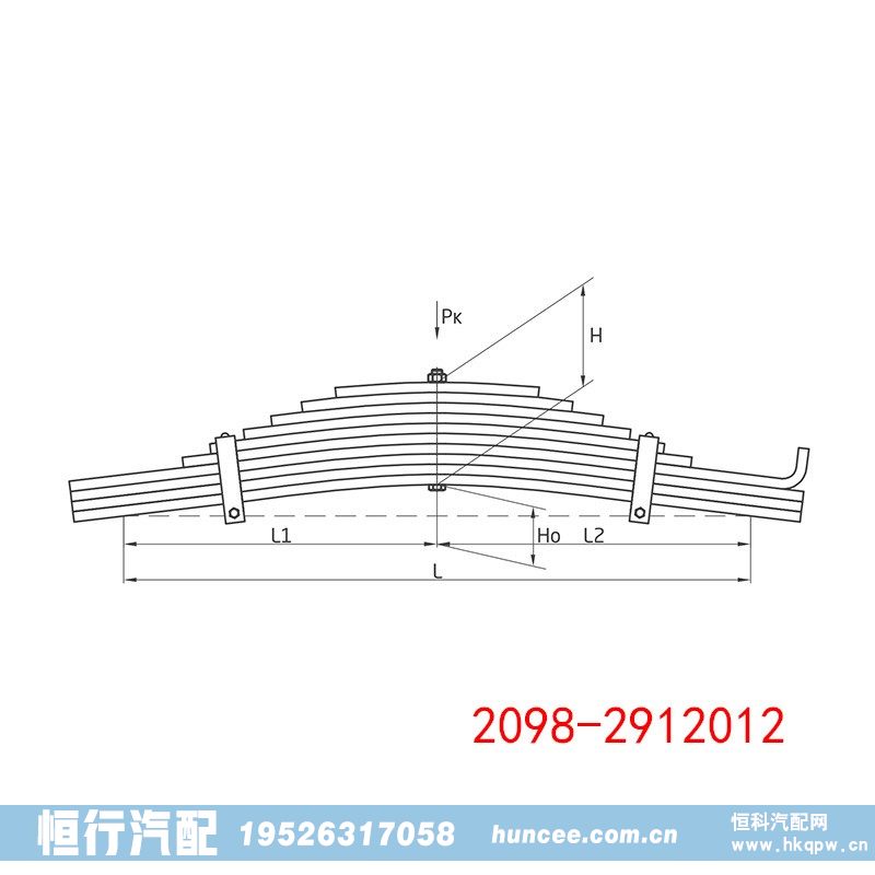 钢板弹簧悬架汽车板簧 2098-2912012/2098-2912012