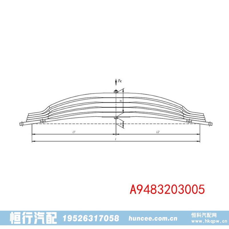 A9483203005,钢板弹簧总成,河南恒行机械设备有限公司