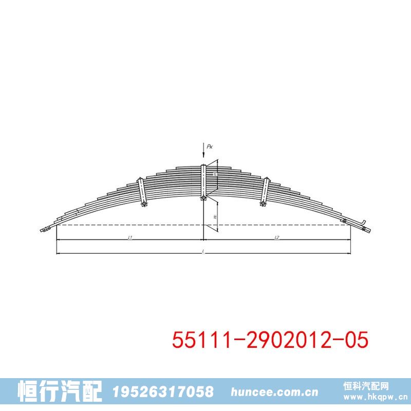 55111-2902012-05 KAMAZ 前鋼板彈簧/