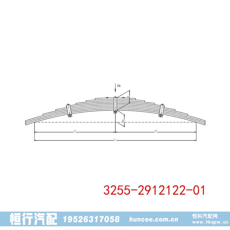 3255-2912122-01,钢板弹簧总成,河南恒行机械设备有限公司