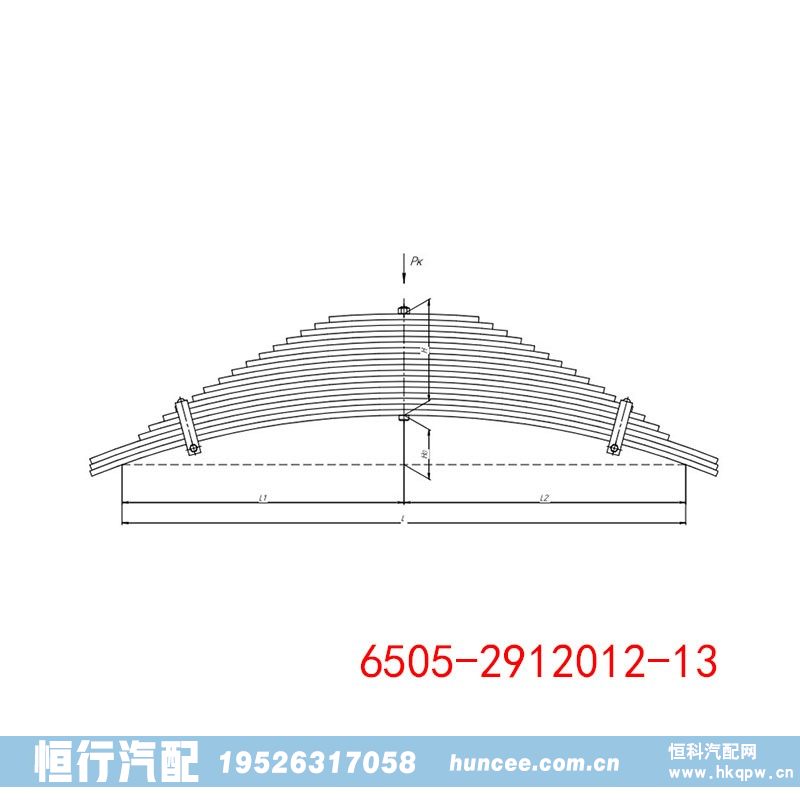 6505-2912012-13,钢板弹簧总成,河南恒行机械设备有限公司