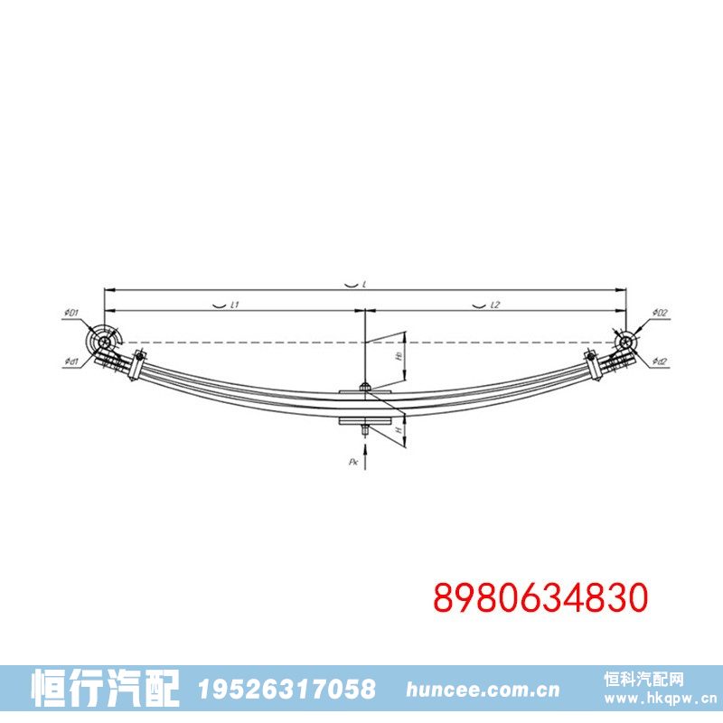 8980634830,钢板弹簧总成,河南恒行机械设备有限公司