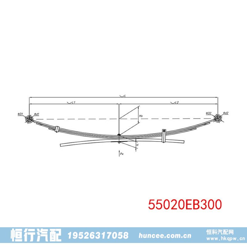 尼桑皮卡底盘钢板弹簧悬架 55020EB300/55020EB300