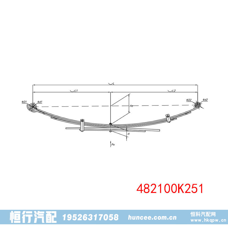 482100K251 48210-0K251 豐田皮卡鋼板彈簧總成/