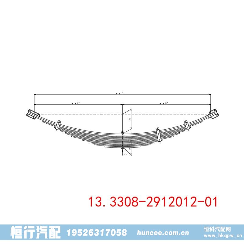 13.3308-2912012-01 GAZ 汽車鋼板彈簧總成/