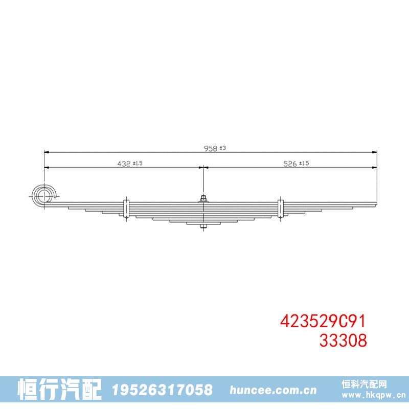 423529C91 33308 Hendrickson Tandem 后板簧/