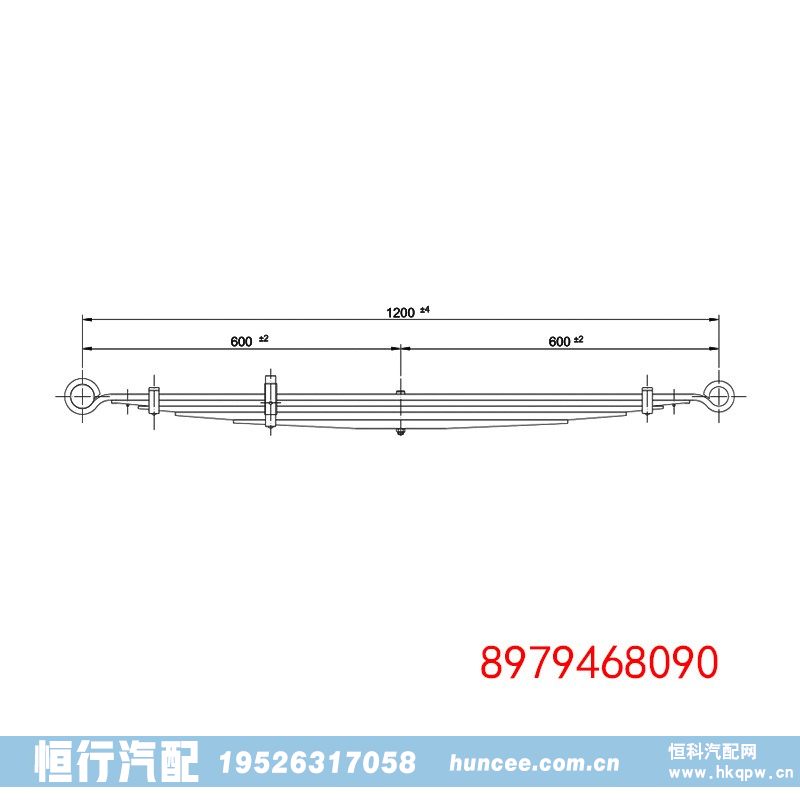 8979468090 五十铃 后钢板弹簧总成/