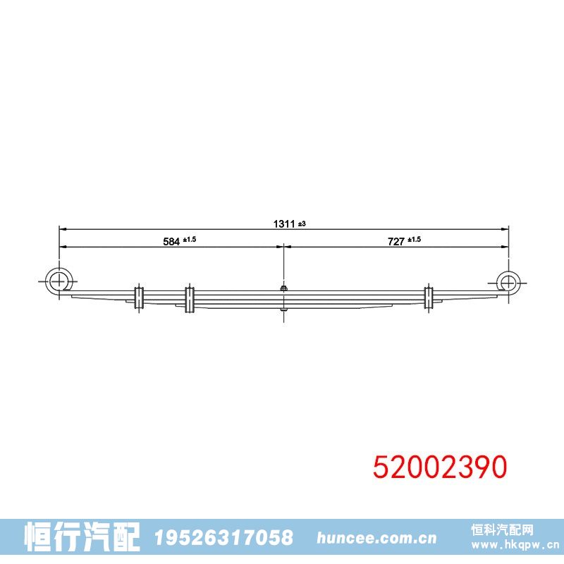 52002390 吉普车后板簧/