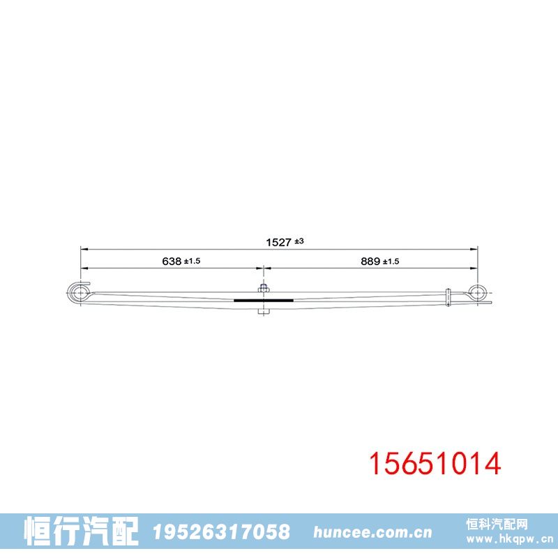 15651014 中型汽车底盘钢板弹簧悬架/