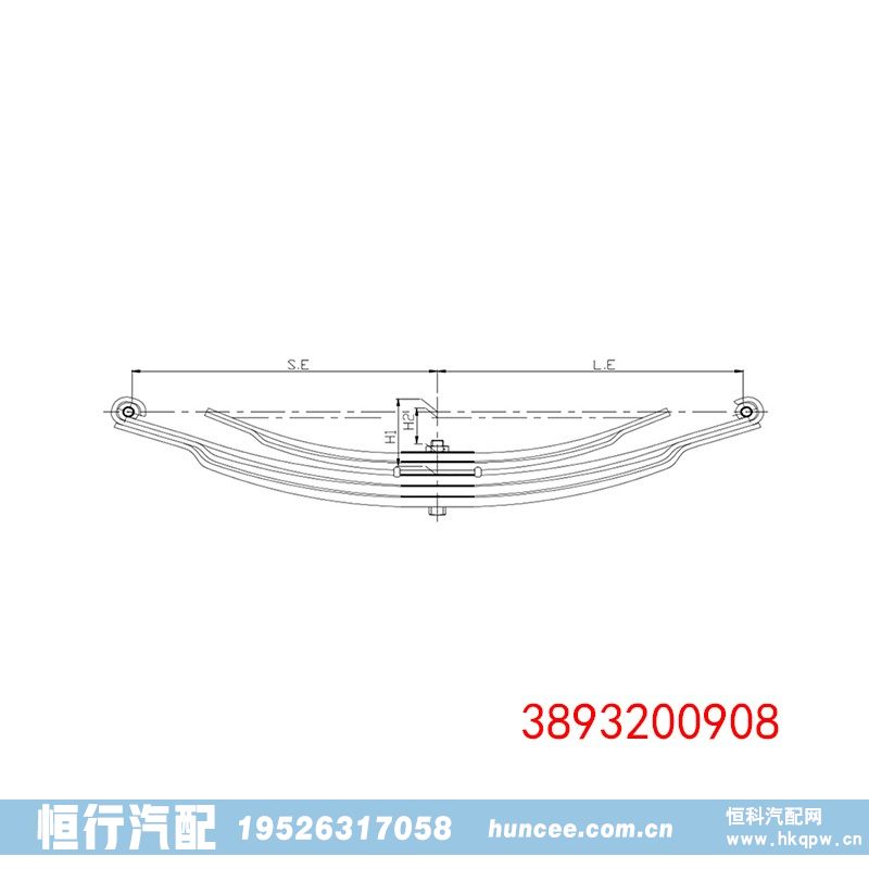 3893200908 梅赛德斯奔驰 后钢板弹簧/