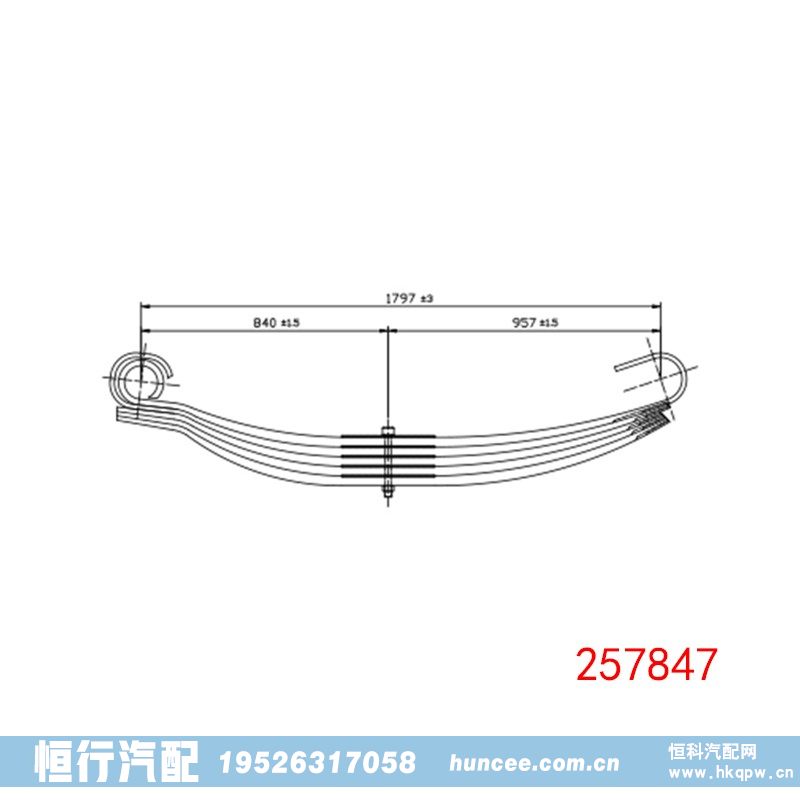 257847 沃尔沃 后钢板弹簧总成/