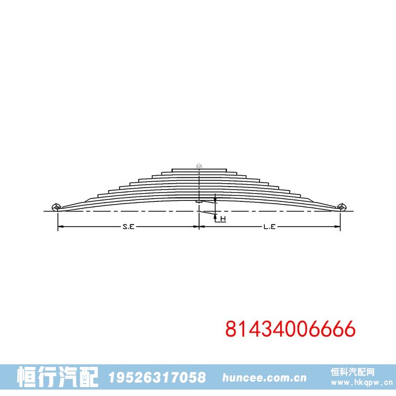 81434006666 MAN后钢板弹簧/