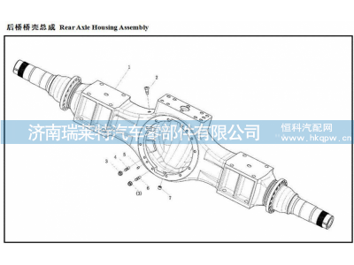 HDZ40T731586002_2 02102 后橋總成 Rear Axle 1,HDZ40T731586002_2 02102 后橋總成 Rear Axle 1,濟南瑞萊特汽車零部件有限公司