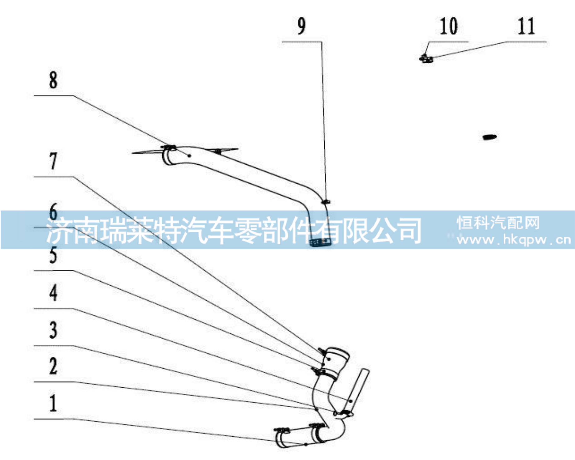 87013000315,散热器出水管,济南瑞莱特汽车零部件有限公司