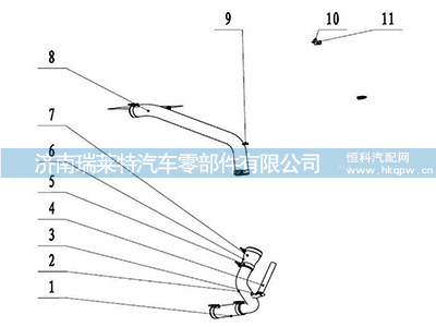 87013000315,散热器出水管,济南瑞莱特汽车零部件有限公司