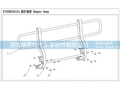 87028030005A,防撞梁焊接总成,济南瑞莱特汽车零部件有限公司