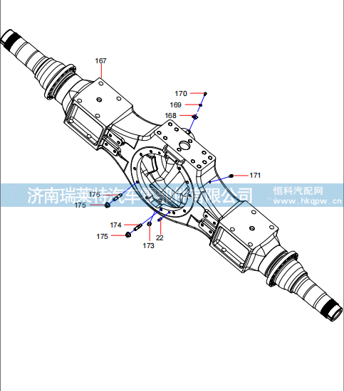 131401020742A,131401020742A Middle Axle Assembly (5/6),济南瑞莱特汽车零部件有限公司