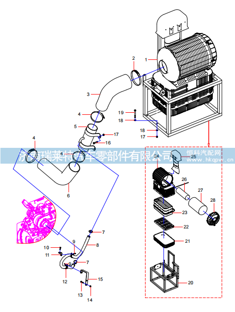 ODT004611441,ODT004611441 Air filter installation,济南瑞莱特汽车零部件有限公司