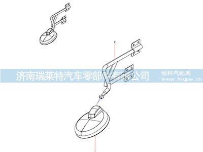 JSS005786277,前下视镜镜杆总成,济南瑞莱特汽车零部件有限公司