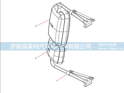 JSS005786264,右后视镜镜杆总成,济南瑞莱特汽车零部件有限公司