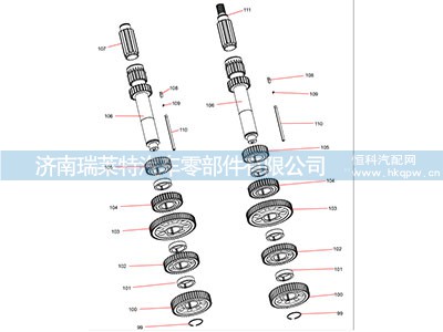 130201000061A006,中间轴传动齿轮,济南瑞莱特汽车零部件有限公司