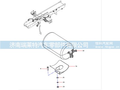ODT005527075,辅助气罐固定座,济南瑞莱特汽车零部件有限公司