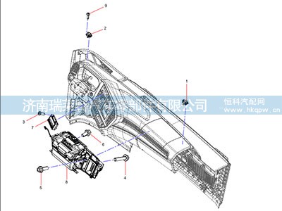 吹面侧除霜电机带摆杆总成(副驾) HQ8101068SQ01图1