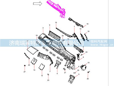 JSS005745187,右仪表面罩总成,济南瑞莱特汽车零部件有限公司