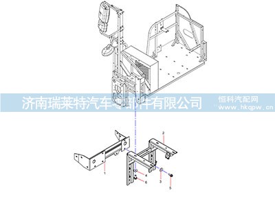 JSS005872824,右侧上车踏步安装骨架总成,济南瑞莱特汽车零部件有限公司