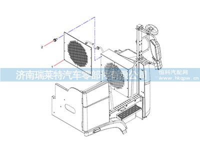 JSS005872567,右侧平台冷凝器箱后盖板,济南瑞莱特汽车零部件有限公司