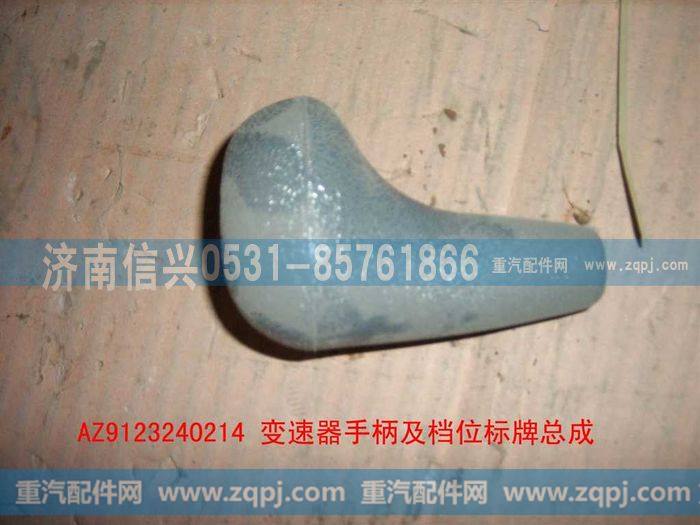 AZ9123240214,变速器换档手柄及档位标牌总成,济南信兴汽车配件贸易有限公司