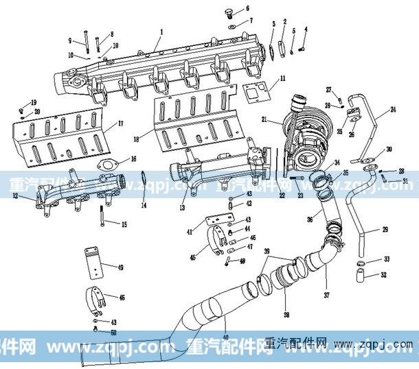 VG1092110024,增压器进油管,济南驰纳重型汽车进出口贸易有限公司