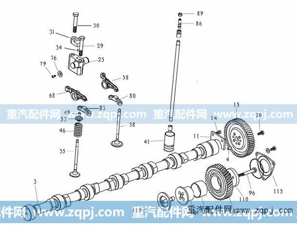 VG1540050033,排气门摇臂总成(共轨欧3/57),济南驰纳重型汽车进出口贸易有限公司