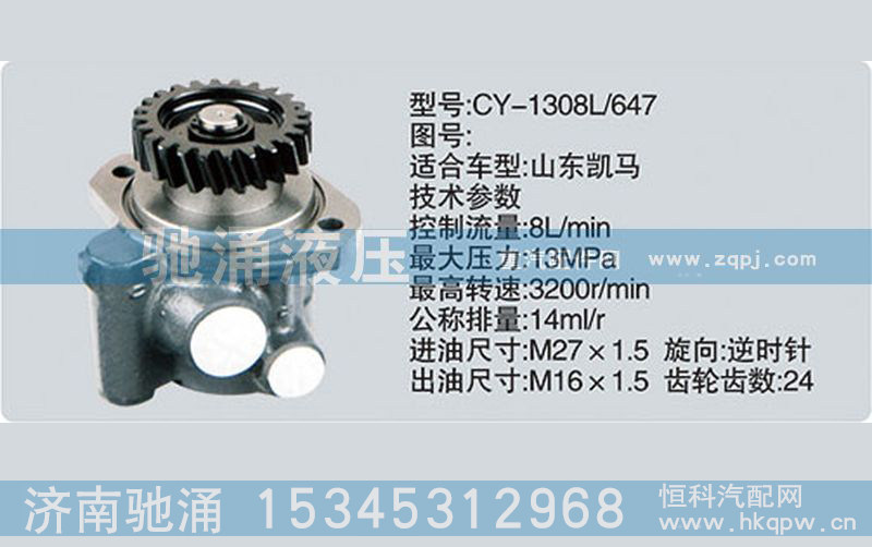 CY-1308L-647,玉柴系列转向泵,济南驰涌贸易有限公司