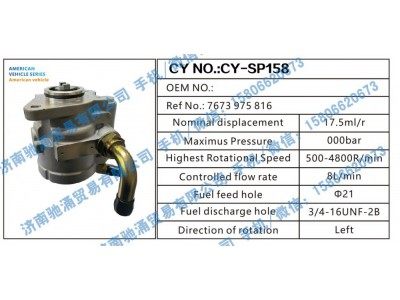 7673975816,American vehicle转向助力泵 7673975816转向泵 转向助力叶片泵,济南驰涌贸易有限公司