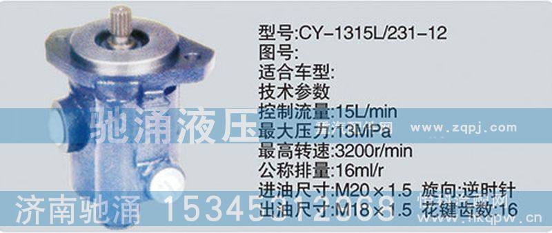 CY-1315L-231-12,潍柴系列转向泵,济南驰涌贸易有限公司