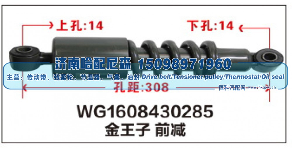 WG1608430285,WG1608430285金王子前减震器,济南哈配尼森汽车配件有限公司